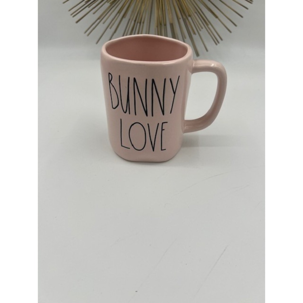 Rae Dunn Pink "Bunny Love" Ceramic Coffee Mug Easter Artisan Collection